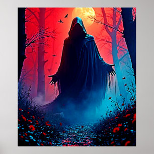 Poster Eerie Shadow em Crimson Woods Design