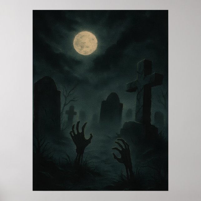 Poster Eerie Zombie Graveyard (Frente)