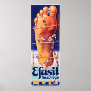 Poster EFASIT Fusspflege Foot Cream Loção Pedicure Anúnci