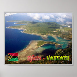 Poster EFate - Ilha Erakor - Vista aérea - Vanuatu -