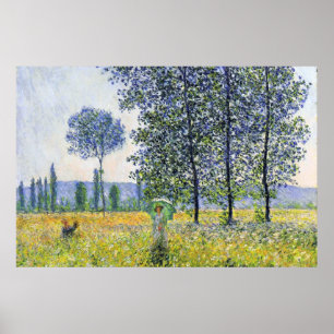 Poster Efeito da luz solar sob os Poplars Claude Monet
