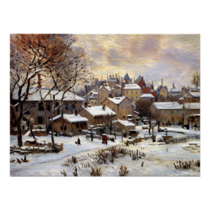 Póster Efeito da neve com a definição do sol