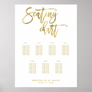 Poster Efeito de Folha Ouro do Script de Gráfico de Casam
