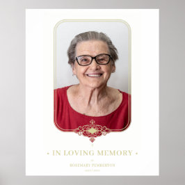 Poster Efeito de Renda Ornamental Dourada Funeral Foto