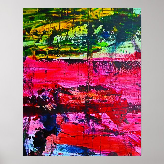 Poster Efeito de vidro calado, abstrato arte moderna vibr (Frente)