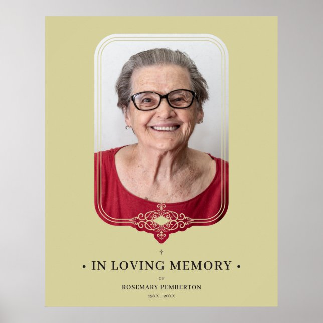 Poster Efeito do Ouro Funeral Foto florescente Ornamental (Frente)