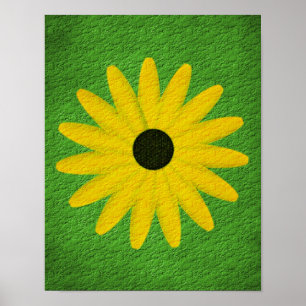 Póster Efeito texturizado de margarida amarela Arte flora