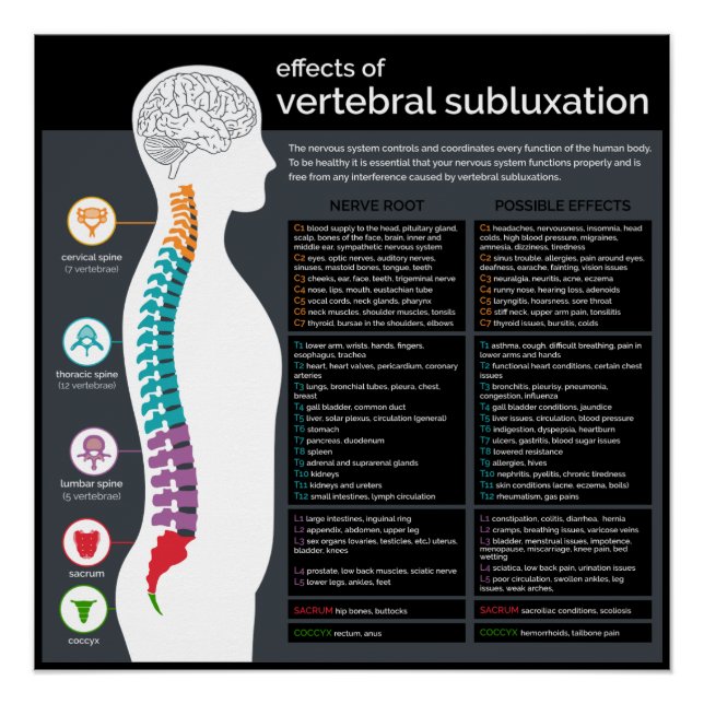 Póster Efeitos da subluxação vertebral (Frente)