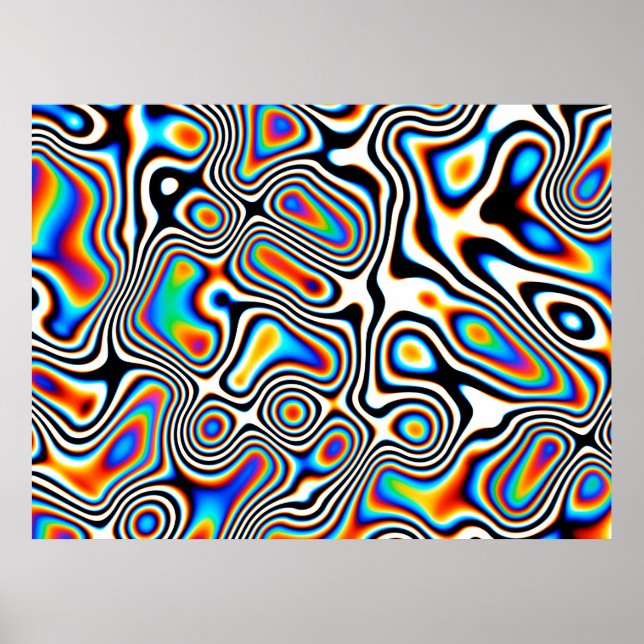 Poster Efeitos digitais. Fundo de abstrato vibrante. Colo (Frente)