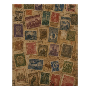 Póster Efemérides Filatélicas de Selos Postais Antigos