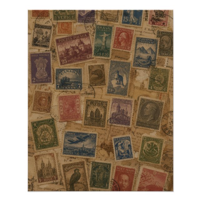 Póster Efemérides Filatélicas de Selos Postais Antigos (Frente)