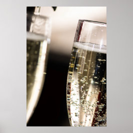 Poster Efervescência Dourada: Arte de Bolhas de Champagne