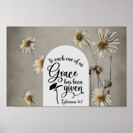 Poster Éfesianos 4:7 Para cada um de nós, Grace é Bíblia