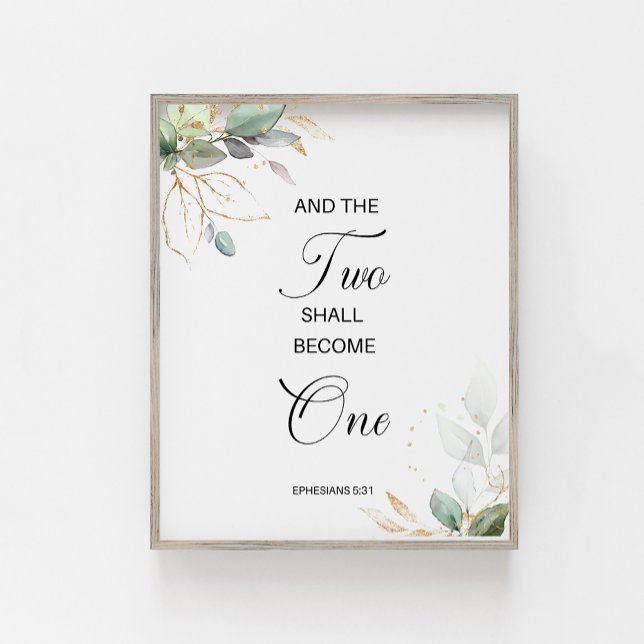Poster Éfesianos 5:31 Dois Se Tornarão Um (Criador carregado)