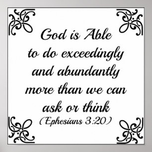 Póster Éfesianos Bíblia Deus é capaz de fazer