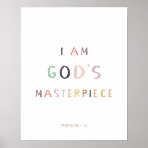 Poster Efésios 2:10 Eu Sou a Obra-Prima de Deus