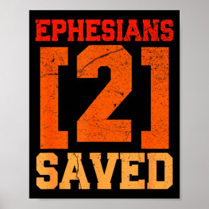 Poster Efésios 2 Salvos Cristão Inspirador