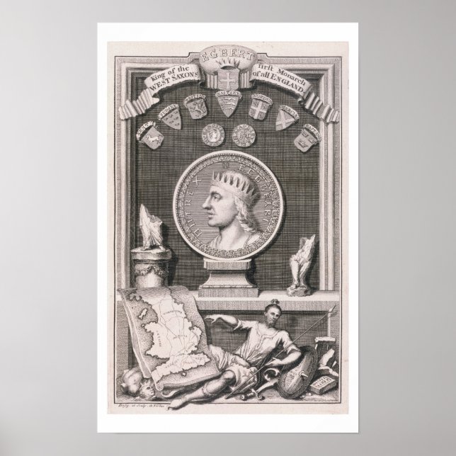 Póster Egbert (d.839) Rei dos Saxões Ocidentais, Primeira (Frente)
