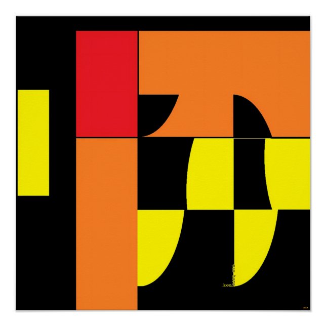 Póster Egg Invader III - Ken Gage Abstrato Art (Frente)