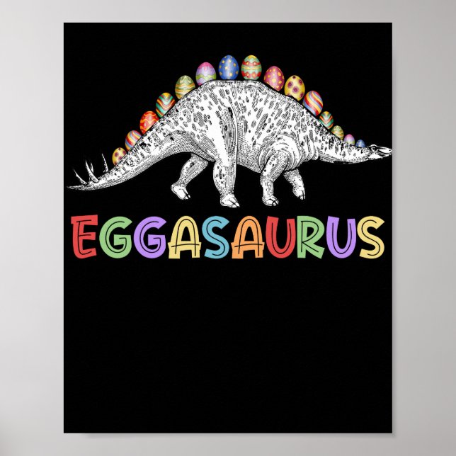 Poster Eggasaurus Stegosaurus Felz pascoa de Ovo Dinossau (Frente)