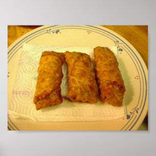Póster Eggrolls tailandeses da galinha