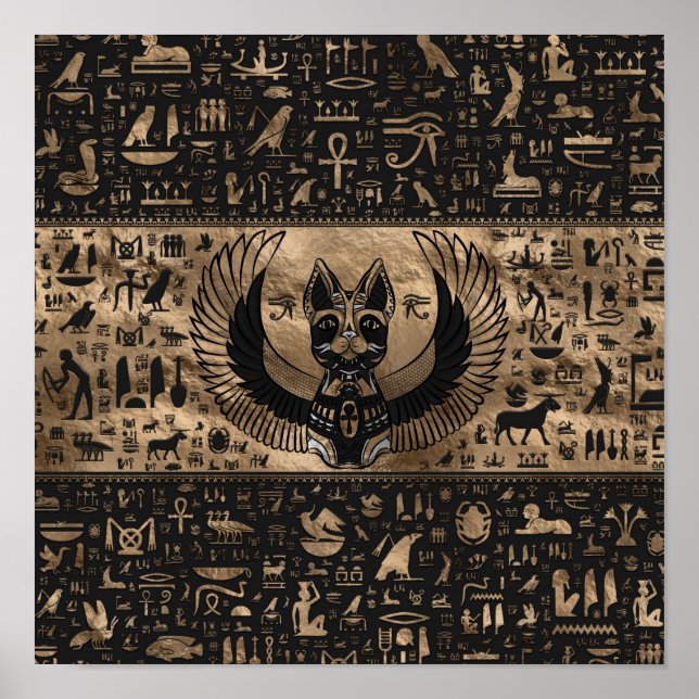 Poster Egípcio Deusa Gato Bastet (Frente)