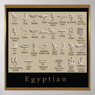 Poster egípcio dos Hieroglyphics