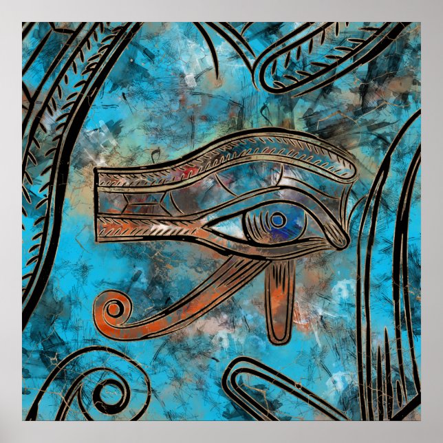 Poster Egípcio Eye of Horus - Wadjet - Mídia mista (Frente)
