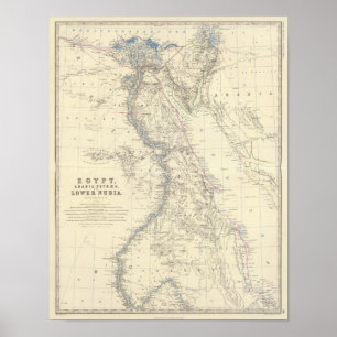 Póster Egipto, Arábia Petraea, Nubia