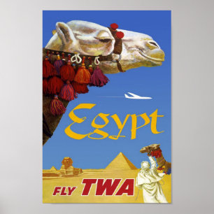 Poster Egipto das viagens vintage