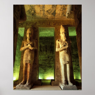 Poster Egito, Abu Simbel, Estátua de Ramsés II,