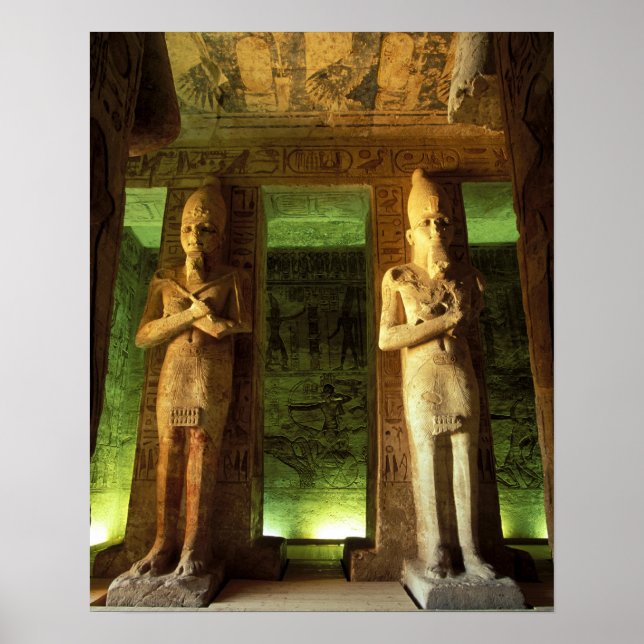 Poster Egito, Abu Simbel, Estátua de Ramsés II, (Frente)