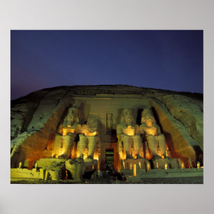 Póster Egito, Abu Simbel, Figuras colossais de Ramessés