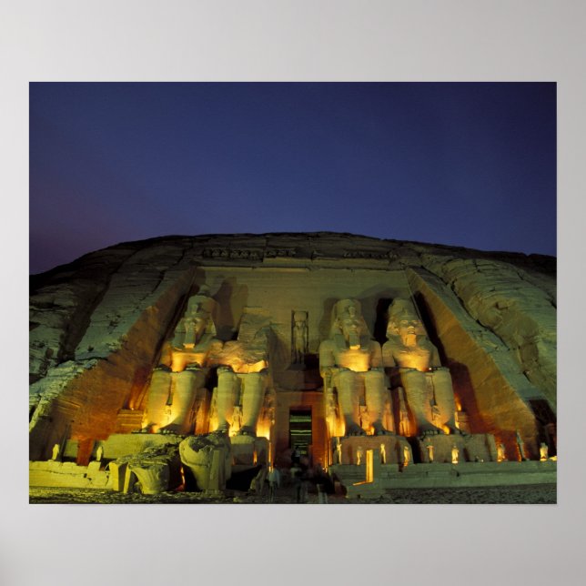 Póster Egito, Abu Simbel, figuras colossais de Ramsés (Frente)