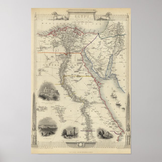Póster Egito, e Arábia Saudita Petraea (Frente)