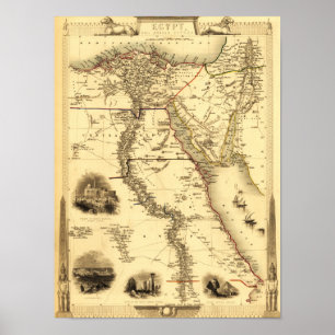 Póster Egito e ArábiaMapa PanorâmicoEgito