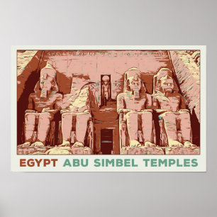 Poster Egito, Exemplo de Templos Abu Simbel Cartão-postal
