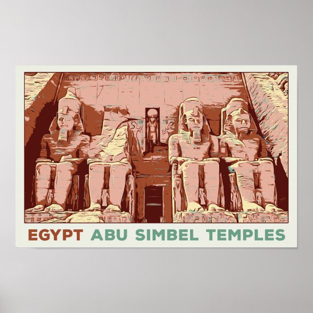 Poster Egito, Exemplo de Templos Abu Simbel Cartão-postal (Frente)