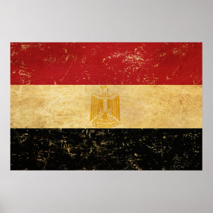 Poster Egito Flag Vintage Grunge Design