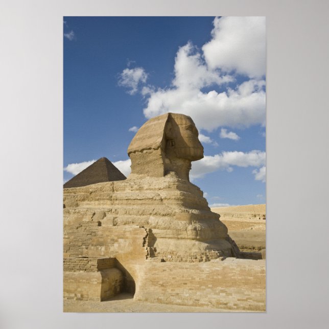 Poster Egito, Giza. O Sphynx do excelente sobe acima do (Frente)