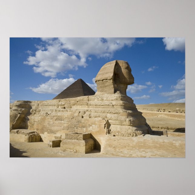Póster Egito, Giza. O Sphynx do excelente sobe acima dos  (Frente)