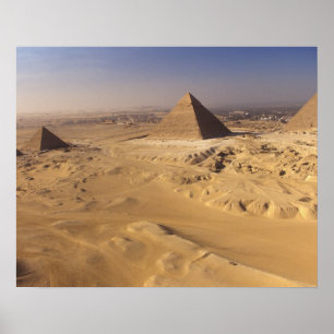 Poster Egito, Pirâmides em Giza, Khafre, Khufu, Menkaure