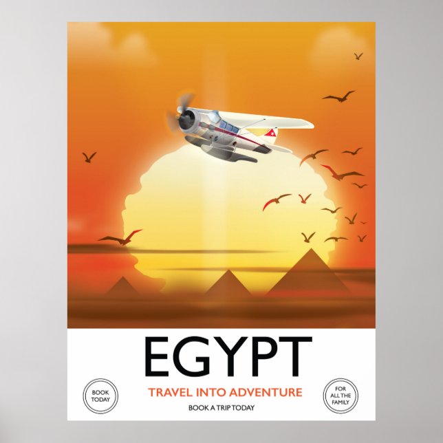 Poster Egito "Viagem para a Aventura" (Frente)