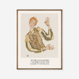 Poster Egon Schiele autorretrato com armlets Art