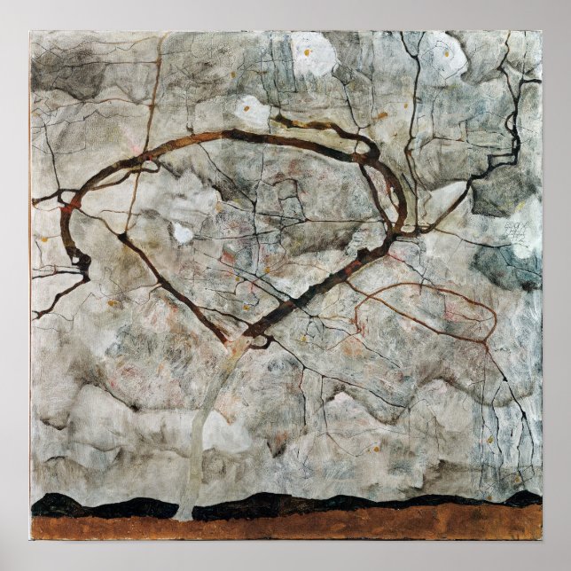 Poster Egon Schiele Autumn Tree in Stirred Air (Frente)