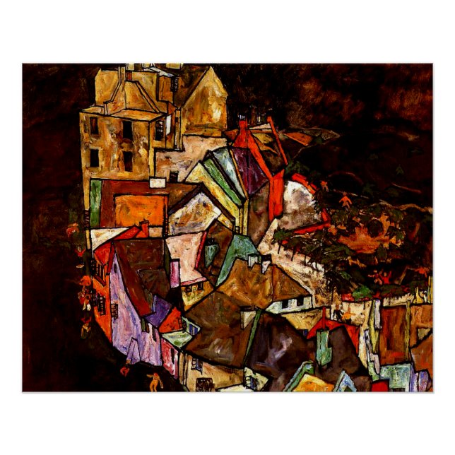 Póster Egon Schiele - Borda da Cidade (Frente)