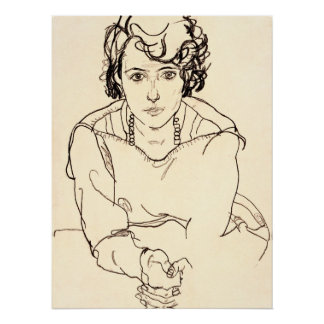 Póster Egon Schiele - Mulher Assentada