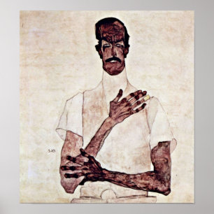 Póster Egon Schiele - Retrato de Erwin von Graff