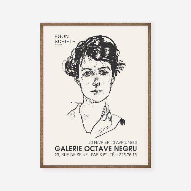 Poster Egon Schiele Retrato de uma Jovem Mostra de Arte (Criador carregado)
