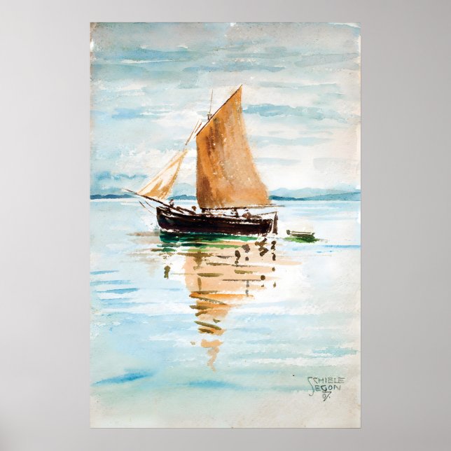Poster Egon Schiele Sailing Boat Print Expressionist (Frente)